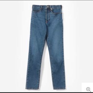 Everlane High Rise Straight Jeans - mid blue